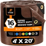 Xpose Safety Super Heavy Duty 16 Mil Brown Poly Tarp (4' X 20'). Fixed Price $247.92.