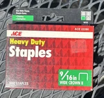 Ace Hardware 9/16" Wide Crown Ii Staples, 1,000 Pk.. Fixed Price $5.00.