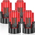 New 4 Pack For Milwaukee M12 12v Li-ion 3.0ah 48-11-2420 48-11-2401 Battery. Fixed Price $35.99.