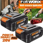 2pack 8.0ah For Worx 20v 8ah Max Extend Lithium-ion Battery Wa3525 Wa3575 Wa3520. Fixed Price $45.00.