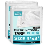 Tarpal 3x3 Feet Small Tarp Waterproof Feet(2-pack)-finished Size, White. Fixed Price $14.76.