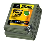 Tarpware 10'x10' 25mil Heavy Duty Waterproof Organic Silicone Tarp Green. Fixed Price $79.87.