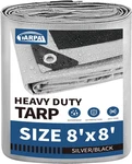 8x8 Feet Tarps Silver 10.5mil Multipurpose Protective Cover Heavy Duty Tarp Wate. Fixed Price $33.95.