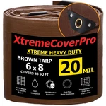 6' X 8' Brown Tarp - 20mil Heavy Duty & Waterproof Uv Protection + Brass .... Fixed Price $30.20.