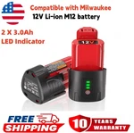 2 Pack 12v 3.0ah For Milwaukee M-12 Lithium-ion Battery 48-11-2425 48-11-2420. Fixed Price $19.98.
