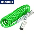 7 Way Abs 15" Trailer Coil Cord Green Electric Tractor Power Cable. Fixed Price $39.99.