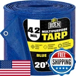 Boen 4.2 Mil 20' X Blue Poly Tarp Waterproof Multi-purpose Cover For Outdo. Fixed Price $74.70.
