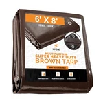 6' X 8' Super Heavy Duty 16 Mil Brown Poly Tarp Cover - Thick Waterproof, Uv .... Fixed Price $36.09.