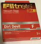 New Box, Filtrete 3m Vacuum Bags Micro Allergen Dirt Devil F 3. Fixed Price $7.99.