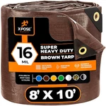 Xpose Safety Bhd-810-a Heavy Duty Tarp, 8 Ft X 10 Ft, 16 Mil, Brown,. Fixed Price $29.74.