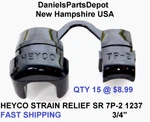 Qty15 Sr 7p-2 Heyco 1237 Round 3/4 Hole 14-18 Awg Cable Strain Relief Cord Grip. Fixed Price $8.99.