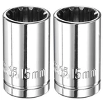 Harfington 2pcs 12 Point Socket 1/2" Drive By 15mm Metric Shallow. Fixed Price $17.84.