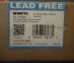 Watts 3/4 Water Pressure Regulator Lfn250. 25-75 Psi Lead Free. Fixed Price $120.00.