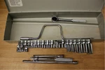 23pc Js Usa Military Socket Set W/swivel,breaker Bar,u-joint,ratchet - 12 Point. Fixed Price $35.00.