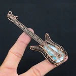 Republic Larimar Gemstone Handmade Copper Wire Wrap Guitar Pendant 4.53 F155. Fixed Price $12.99.