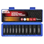 Impact Socket Set 1/2 Inch Drive Sae Deep 6 Point 11pc Epauto Points. Fixed Price $51.99.