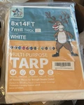 Starpyng-7 Mil White 8x14 Feet Tarp-multifunctional Waterproof Tarpaulin-w. Fixed Price $21.95.
