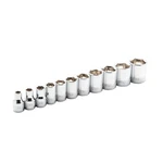 Steelman 11-piece Sae Socket Set, 3/8-inch Drive, 6-point, One Size, Chrome. Fixed Price $34.99.