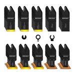 Amzwei 50pcs Titanium Oscillating Tool Blades, Curved Edge Black. Fixed Price $45.66.