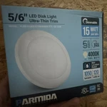 Parmida Led Technologies 5/6" Recessed Disk Light 4000k 15w 1050lm Dimmable Ul. Fixed Price $29.99.