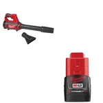 Milwaukee 0852-20 M12 Compact Spot Blower Kit + 48-11-2420 2.0ah Battery. Fixed Price $113.09.