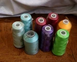 Machine Embroidery Thread 5000 M Spools Lot 8 Misc Colors Coats America Sylko. Fixed Price $21.50.