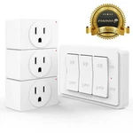 Wireless Remote Control 3 Outlet Plug On Off Electrical Grounded Wall Switch. Fixed Price $21.99.