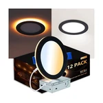 12 Pack Black Recessed Lights 6 Inch With Night Light - Canless Ultra Thin Wa.... Fixed Price $168.77.