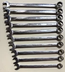Snap-on 10pc Metric 12pt Flank Drive Plus Combo Wrench Set 10-19mm Soexm710. Fixed Price $249.00.