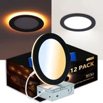 Cycevsun 12 Pack Black Recessed Lights 6 Inch With Night Light, Canless Ultra.... Fixed Price $188.29.