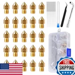Comgrow 25pcs Mk8 Ender 3 V2 Nozzles 0.4mm 3d Printer Brass Hotend Diy. Fixed Price $16.61.