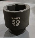 Sunex 450m 3/4" Drive Standard 6 Point Metric Impact Socket 50mm. Fixed Price $34.99.