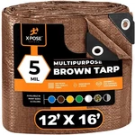 Xpose Safety Brt-1216-x Tarp, 12 Ft X 16 Ft, 5 Mil, Brown, Polyethylene. Fixed Price $21.24.
