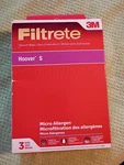 Filtrete 3m Vacuum Bags Hoover S Micro Allergen 64705b Box Of 3 New Open. Fixed Price $7.96.