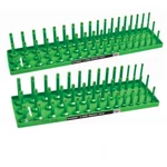 Hansen 1/2" Socket Tray Organizer Holder Set 3 Row Metric Sae Shallow Deep Green. Fixed Price $39.99.