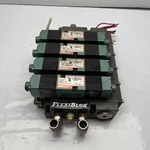 Numatics Flexiblok Pneumatic Valve Manifold W/ 4 Solenoid 228-703b. Fixed Price $100.00.