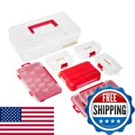 Geinxurn Plastic Tools Box Set 7 Pieces Red Transparent Portable Storage Case Fo. Fixed Price $41.42.