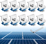 10pcs Solar Panel End Clamps 30/35mm Aluminum Unistrut Mount Kit Roof Silver. Fixed Price $38.48.