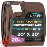 Tarponix 20'x20' Brown/white 20 Mil Tarp. Fixed Price $173.59.