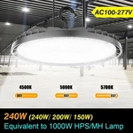 Kukuppo Led High Bay Light 240/200/150w Adjustable 4.5-5.7k Ufo Stadium Lighting. Fixed Price $67.67.