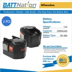 2x 12v 3ah Nimh Battery For Milwaukee 48-11-1967 48-11-1900. Fixed Price $69.45.