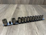 Craftsman 1/2" Dr 12pt Metric 14 Pc Ez Read Socket Set (missing 2 Pieces). Fixed Price $49.99.