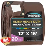 Tarponix 12'x16' Brown/white 20 Mil Tarp. Fixed Price $94.99.