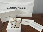 Authentic Borbonese Butterfly Leather Keychain Mirror Bag Clip Made In Italy New. Fixed Price $76.00.