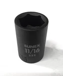 Sunex 222 11/16" 1/2" Drive 6 Point Shallow Impact Socket Standard Tools 6pt Sae. Fixed Price $11.99.