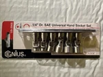 Genius Tools 6 Piece 1/4"drive Sae Universal Hand Socket Set (12-point) Us-206s. Fixed Price $32.00.