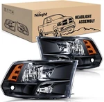 Nilight Headlight Assembly 2009-2018 Dodge Ram 1500 2500 3500 Black Housing Ambe. Fixed Price $99.99.