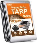 Tarps Heavy Duty Waterproof 12x20 Feet, Extra Thick 16 Mil, Tear & Fade Resistan. Fixed Price $61.99.