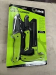 Hme Kn-3pfk Field Dress Kit Green Hunting Game Fishing Fixed Blade Knife Set. Fixed Price $29.98.