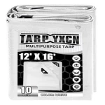 White Tarp 12x16 Feet, 10 Mil Thick Waterproof Poly Tarps Cover Uv Resistant,.... Fixed Price $37.43.